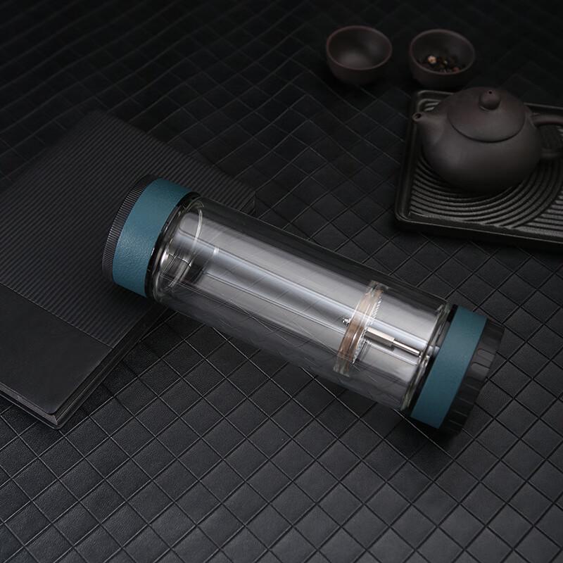 Rotating Tea Infuser Double-layer Glass Cup