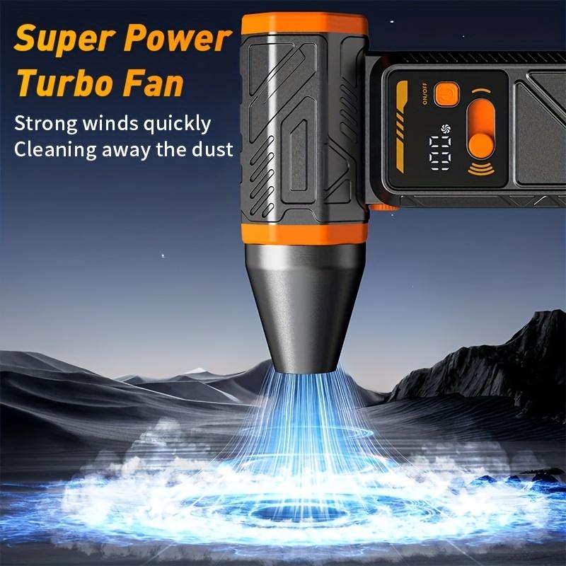 Powerful Turbo Jet Fan, Cordless Dust Blower with LED Display and BatteryIndicator. Strong Airflow Brushless Motor,8000mAh Large