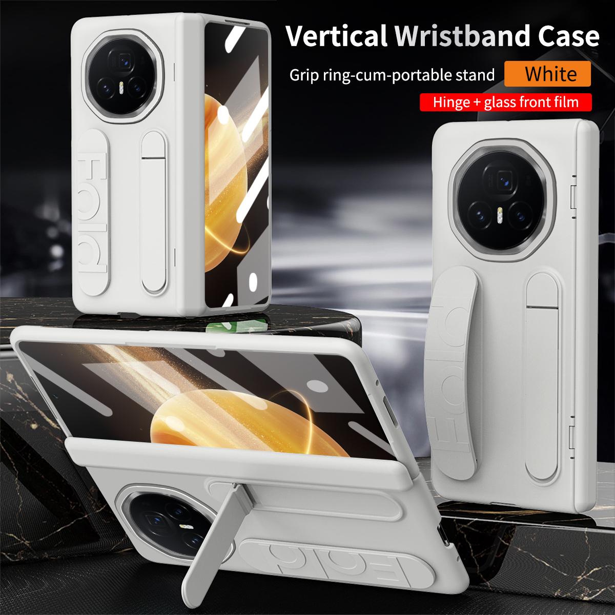 

For Honor Magic V3 Vs3 Silicone Fabric 180° Folding with Wristband*Stand*Hinge 3-in-1 Full Lens Protection Drop-proof Phone Case For Honor Magic Vs3