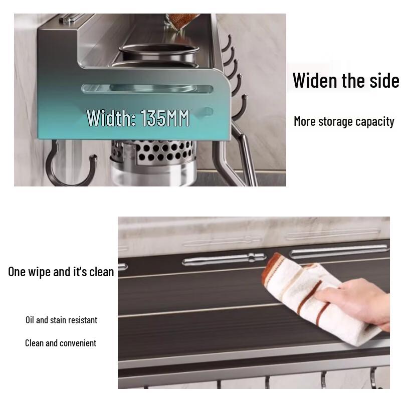 Multi-functional Stainless Steel Kitchen Storage Rack