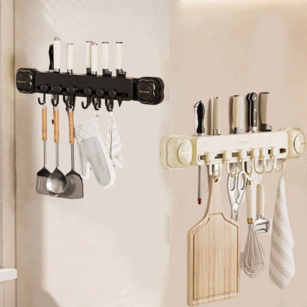 Punch Free Suction Cup Cutter Stand Large Capacity Cutlery Storage Rack  for Home