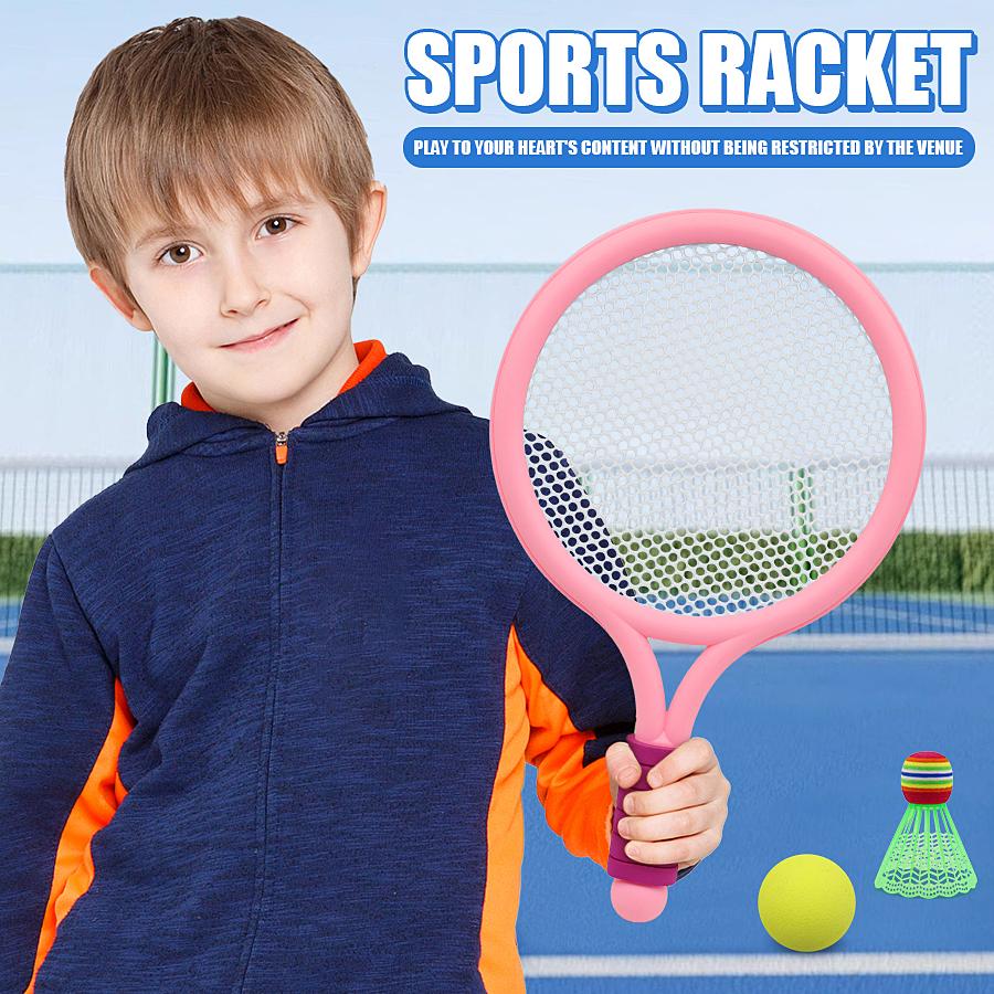 Kinder Sport Badminton Schlägerset, Indoor- und Outdoor-Freizeitsport interaktives Wettbewerbsspielzeug, zweifarbig optional