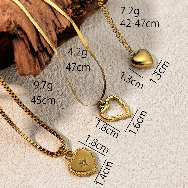 Fashion Stainless Steel Heart-shaped Necklace Collarbone Chain for Women Gifts Accessories