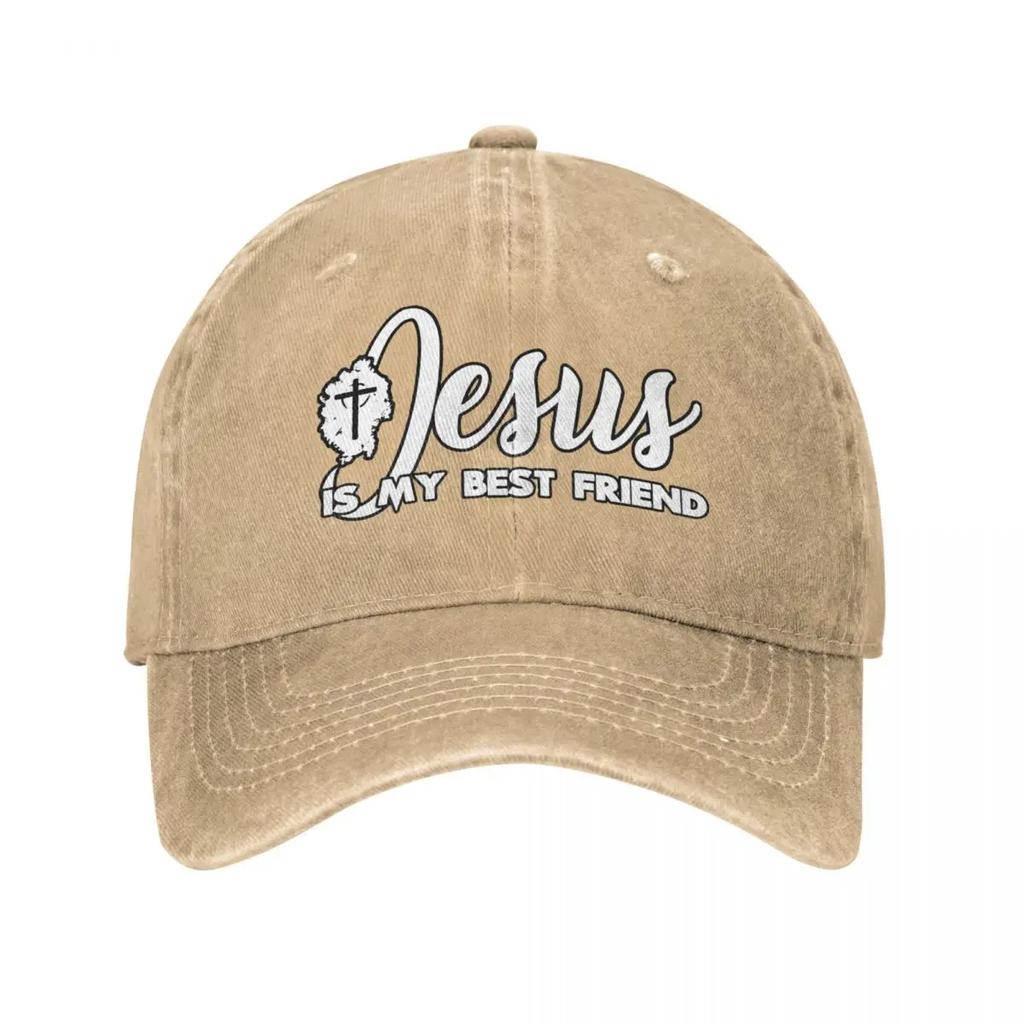 Classic Denim Jesus Is My Best Friend Christian Baseball Cap Adult Unisex Summer Autumn Snapback Hat Cap Hats