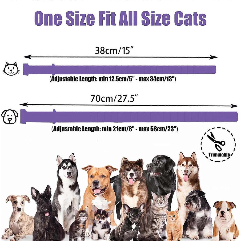 Calming Collar for Cats Safety Dog Pheromone Calming Collar Reduce Pet Anxiety Relax Stress Appeasing Silicone Collar  Purple Cat