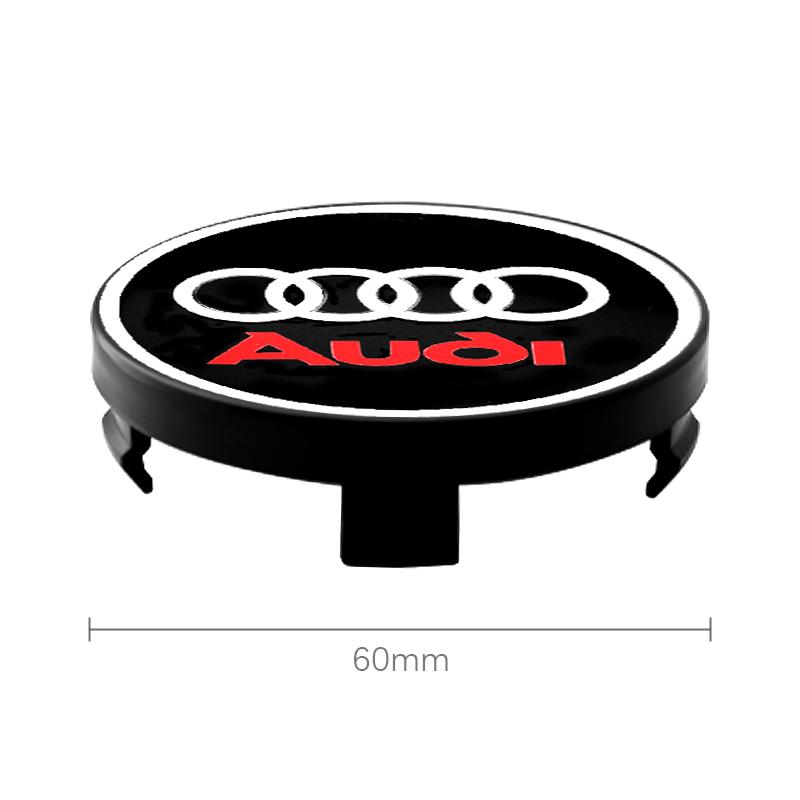 For Audi A34Pcs 56mm 60mm 61mm 68mm 69mm 77mm Car Wheel Center Hub Cap For Audi A1 A3 A4 A5 A6 A7 A8 Q2 Q5 Q7 Q3 TT RS S Rim Cover Stickers
