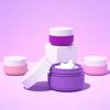 1/4Pcs Toiletry Travel Container Silicone Refillable Cream Jar Travel Container With Transparent Bag Leak Proof Travel Accessory