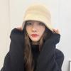 Solid Color Women Panama Cap Chenille Bucket Hat Elegant Knitted Fisherman Hat  Outdoor