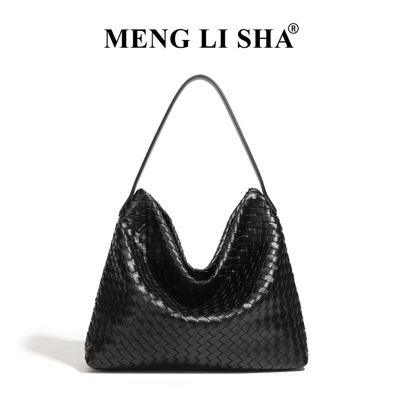 Vintage premium matte hand-woven bag Crossbody tote bag Commuter large capacity shoulder vegetable basket bag