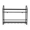 Wall Mounted Wine Rack – Industrial Style 2-Tier Storage Organizer for Bottles & Goblets
