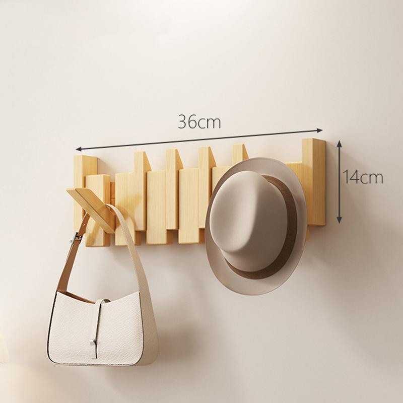 Pianonyckelformad Klädhängare Väggmonterad Bambu Trä Klädkrok Entrédörr Kläder Hatt Hängare Rack Heminredning Möbler