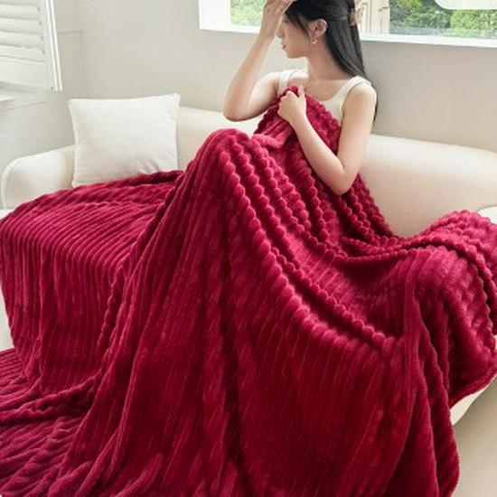 Luxurious Thickened Rabbit Plush Fleece Blanket - Warm, Lightweight, Ideal for Naps and Air Conditioning