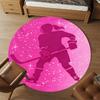 1PC Hockey Player Round Chair mat Area Rug - Non-Slip, Floor Mat for Office, Bedroom, and Indoor Decor -Gift D1127236