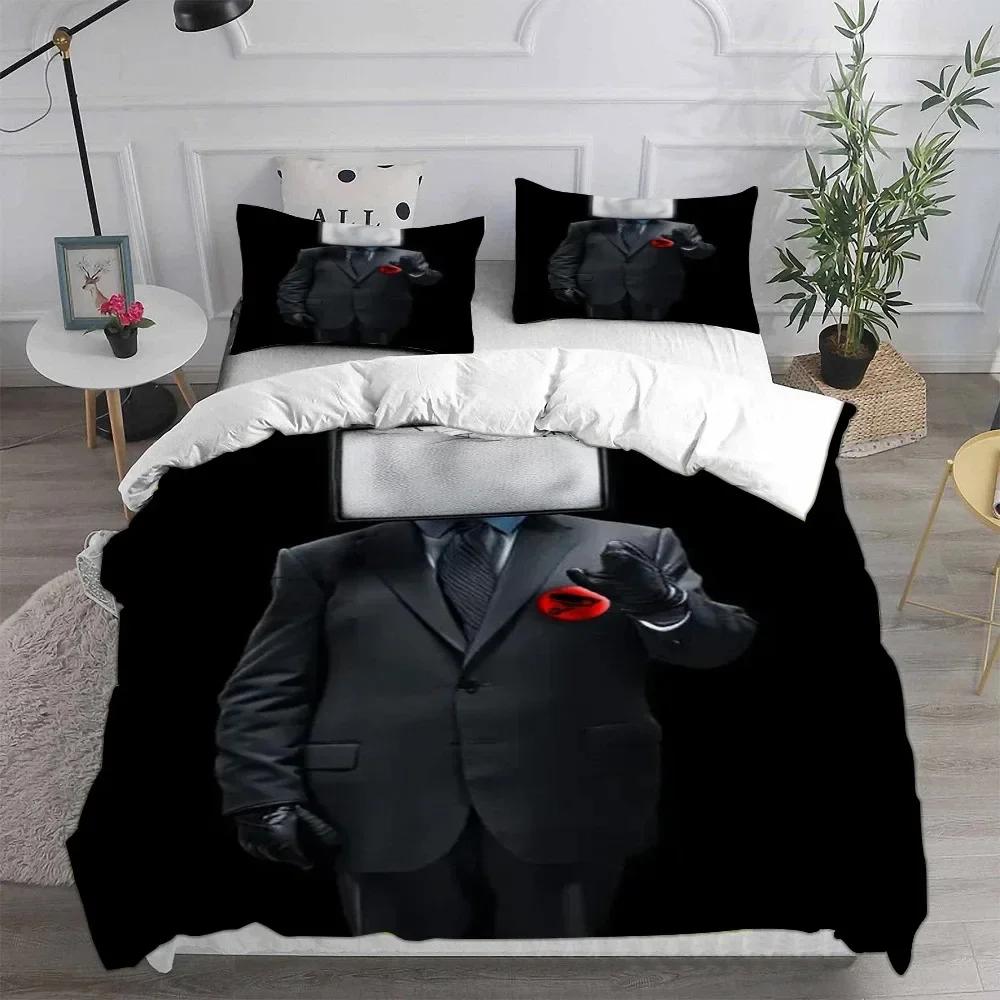 Game Skibidi Toilet Arale Bedding Set Print With Pillowcase Bed Duvet Cover Soft Single Double Queen Super King Size Kids Adult