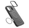 For iPhone 16 Plus Magnetic Case PC Kickstand Ripple Texture TPU Phone Cover