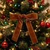 Home Decor Velvet Ribbon Bows With Cable Tie Velvet Christmas Bows  Xmas Decorations