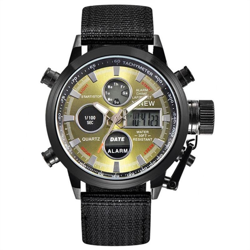 Relogio Masculino Original Big Brand Men Watches Cool Fashion Nylon Band Sport Dual Time Digital Watch Reloj Hombre Montre Homme