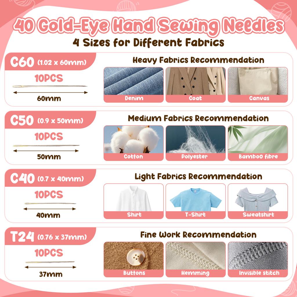 Small Sewing Kit with Storage Box Cute Portable 2 Layer Organizer Magnetic Needle and Thread Kit with Case Home Clothes Repair