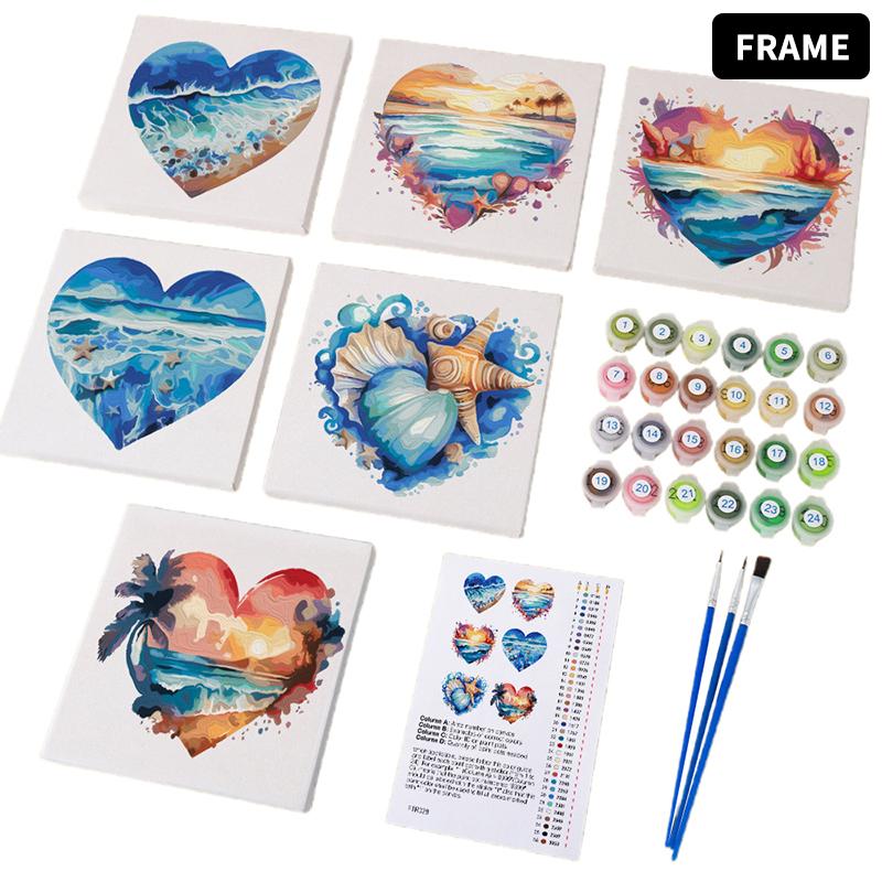 Innrammet Mal etter tall-sett for voksne 6-pakning 9-pakning Mal etter tall-sett for voksne nybegynnere