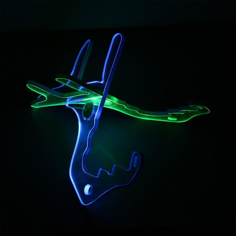 Folding Acrylic Ukulele Stand with Light Musical Instrument Holder Small Guitar Stand for Ukulele, Violin and Mandolin