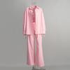 Women Casual Solid Color Cotton Linen Shirt Pants Suits Fashion Single Breasted Blouses Elastic Waist Pants Set Spring Loose Outfits