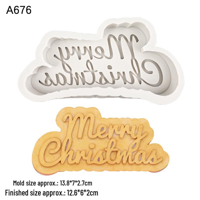 Merry & Happy Christmas Greeting Card Silicone Mold for Handmade Soap and Scented Candle