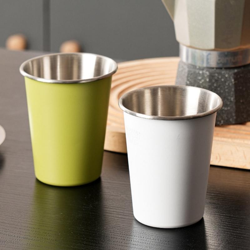 4pcs Stainless Steels Drinking Cups Outdoor Travel Cups 350ml Coffees Milk Beer Mug Stackable Camping Cup Enduring