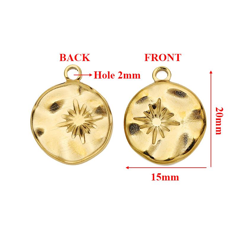 5pcs Stainless Steel Heart Charms Star Moon Pendants for DIY Women Fashion Jewelry Sweater Chains Necklaces Findings Supplies