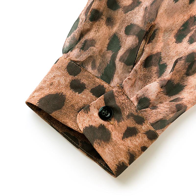 Women's Slimming Leopard Print Top - Autumn/Winter Casual Luxury