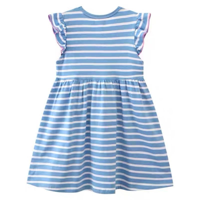 In Stock New Girls' Dresses European and American Style Unicorn Children's Summer Dress Knitted Cotton Princess Dress