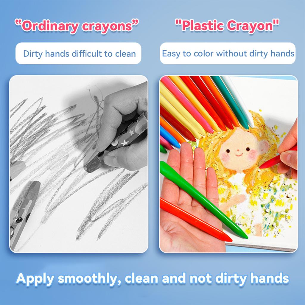 Kawaii crayon set/12-36 colors/Double-headed plastic crayons/Student oil pastels/Kindergarten baby brushes/Art stationery