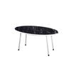 Coffee Table Ellipse Silver Metal Leg Bendir Silver