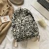 Zaino alla moda borsa in peluche con stampa leopardata da donna inverno nuovo semplice zaino per pendolari studenti borsa da donna
