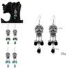 Punk Skull Pendant Earrings In Alloy With Water Drop Design For Gothic Fashion