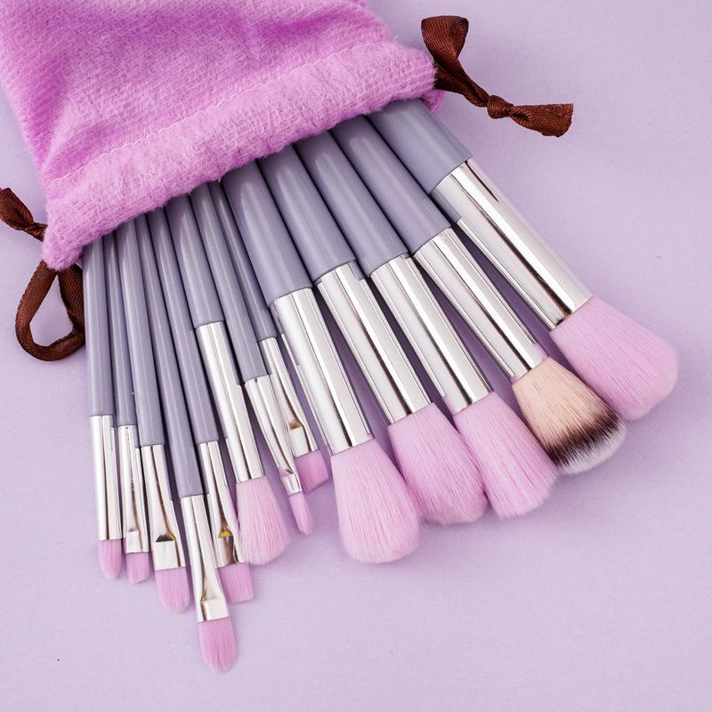 Sijiqing 13-Piece Makeup Brush Set: Powder, Eyeshadow, Foundation Brushes for Complete Makeup Application.