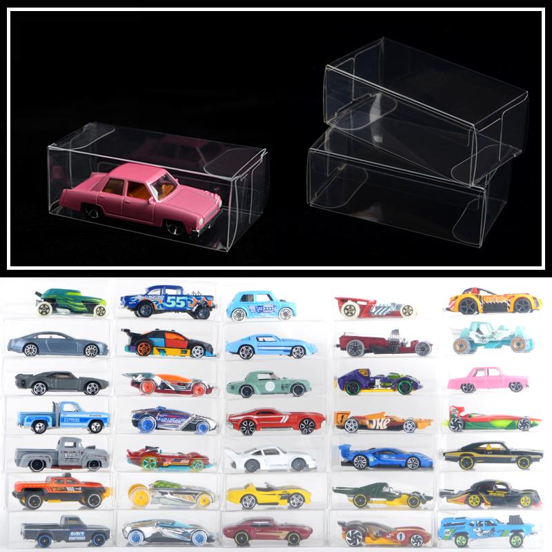 Car Display Case, 1/64 Scale Vehicle Model Display Boxes Clear Plastic Toy Car Model Display Boxes for Hot Wheels and Matchbox