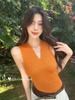 Korean Spicy Girl V-Neck Sleeveless Knit Vest - Slimming Waist, Unique Spring Style for Women