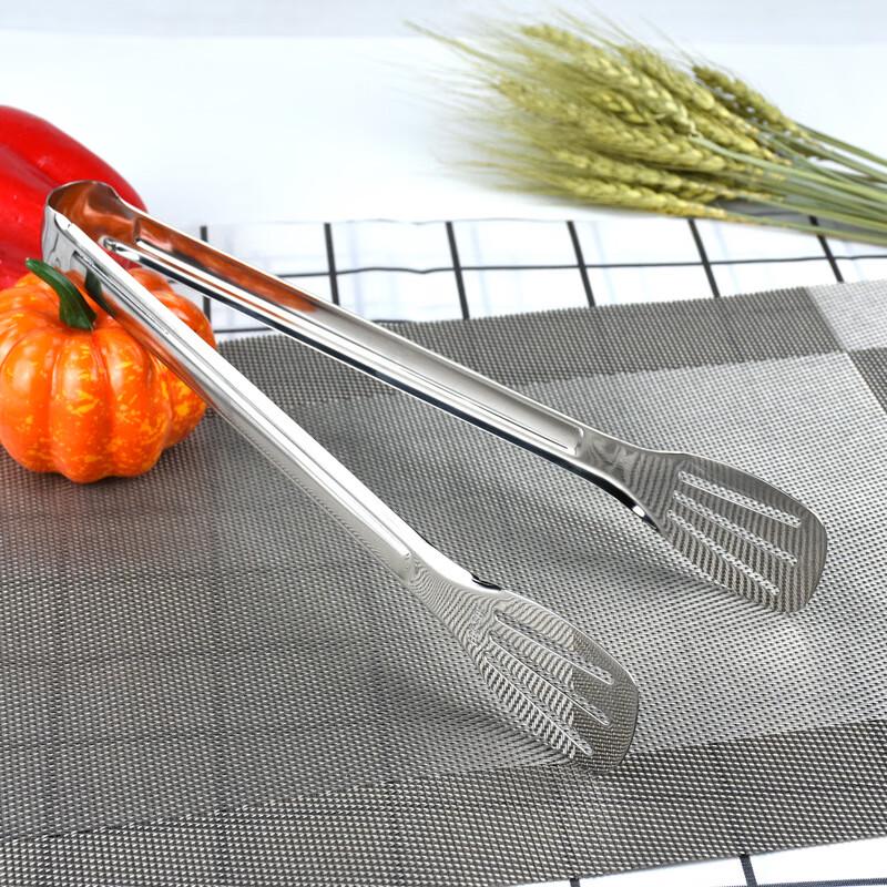 JingJingRS 304 Stainless Steel Perforated Food & BBQ Tongs