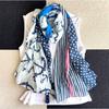 Used Summer stole, 100% cotton, imported large stole, shawl, marine blue
