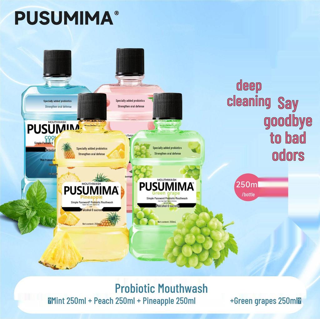 Minty Probiotic Antibacterial Mouthwash: Fresh Breath, Long-Lasting, Sugar-Free, Portable.