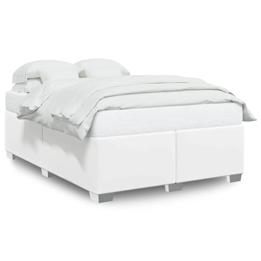 Bed Frame without Mattress White 137 x 190 cm Faux Leather