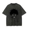 Megumi Fushiguro Lila Augen T-Shirt Jujutsu Kaisen Tee Vintage Gewaschen Übergroß Retro Anime Harajuku Herren Streetwear Grafik Top