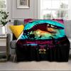 Dinosaur Moonlit Adventure Blanket Flannel Blanket for Bed, Sofa, Camping, Hiking, Picnic Essentials, Gift for Family Fan Gifts