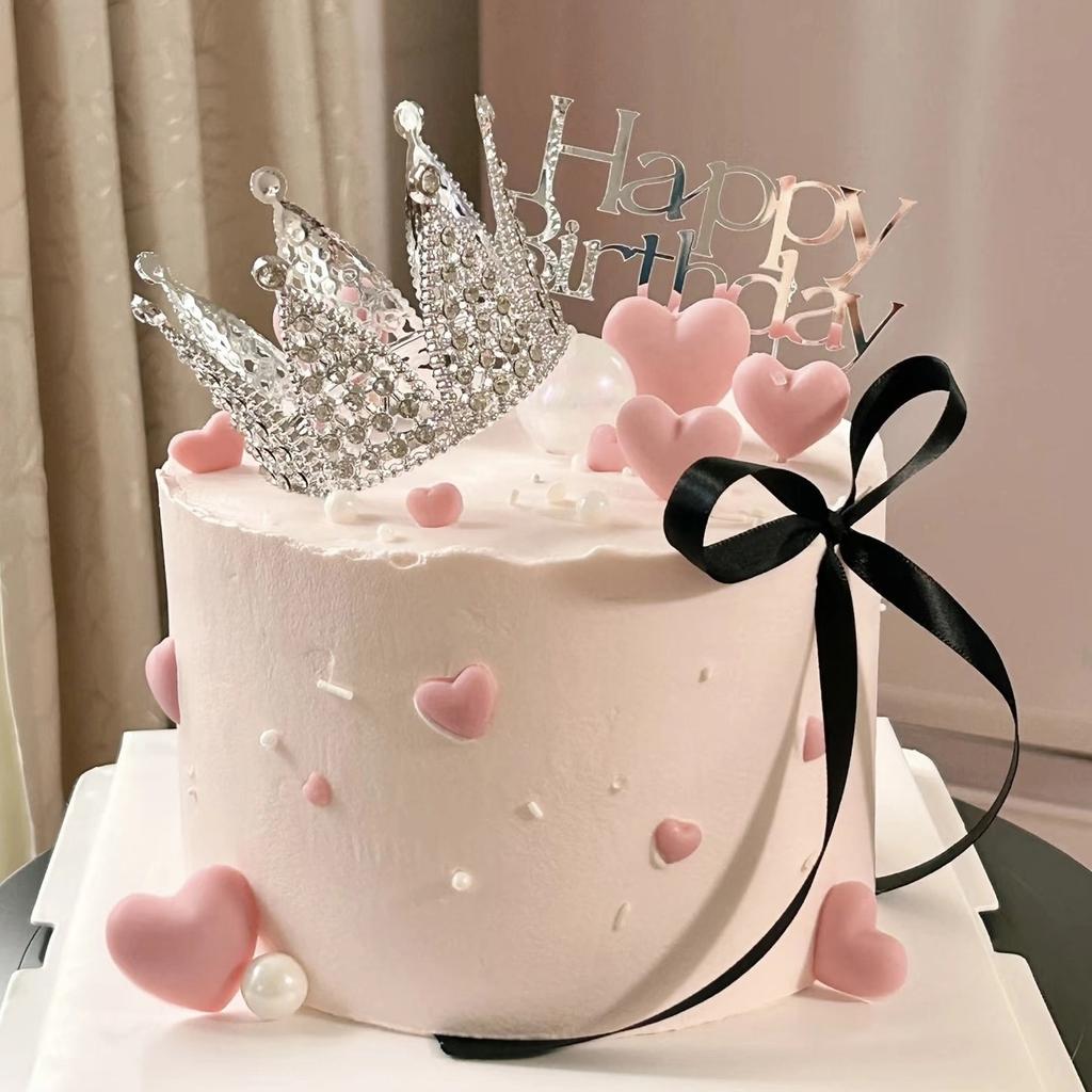 Princess Pink Wedding Birthday Simulated Cake Model Decoration Dessert Shop Cake Sample Display Ornaments Live Props Accessories