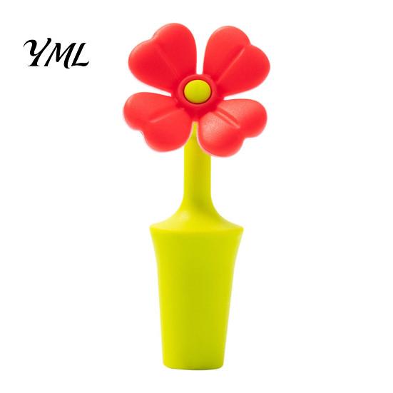 Reusable Silicone Bottle Stoppers Flower Wine Stopper, Food Grade Leak-Proof Sealer, Soft Flexible Sealing Lids Creative Floral Design Stopper for Red