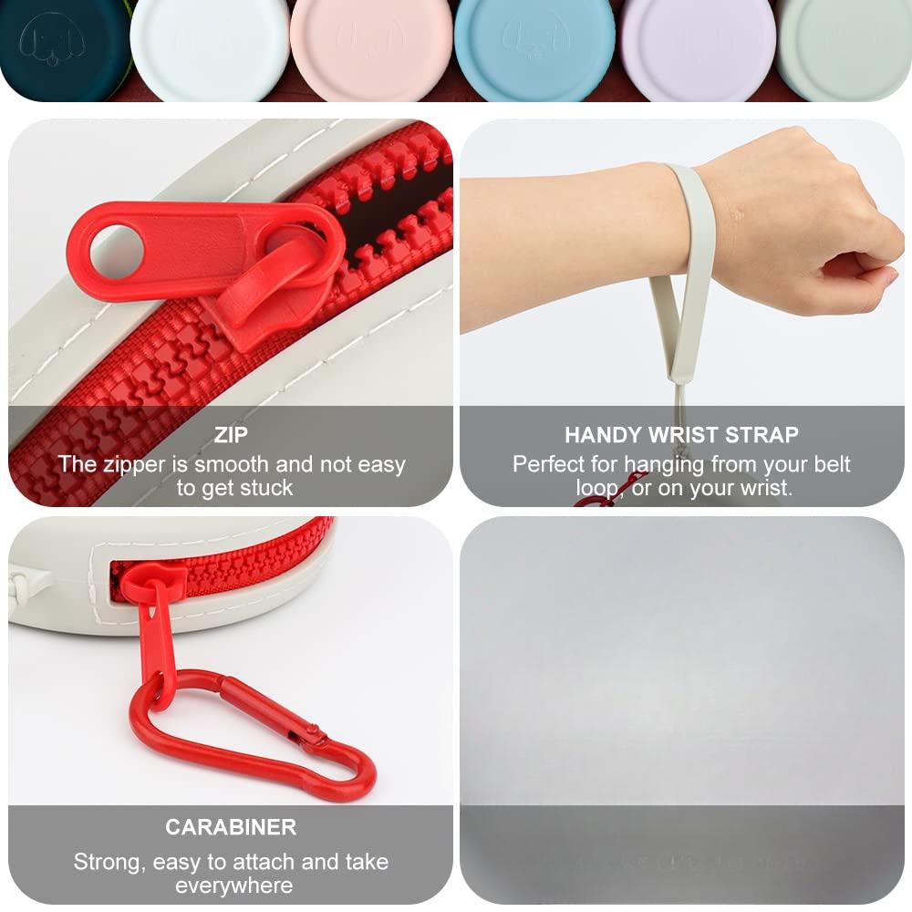 Silicone Dog Treat Pouch Bag,Portable and Waterproof ,Ideal for Dog and Cat Snacks On Walks,Pocket Size,Easy To Clean,Odorless,Zipper Design