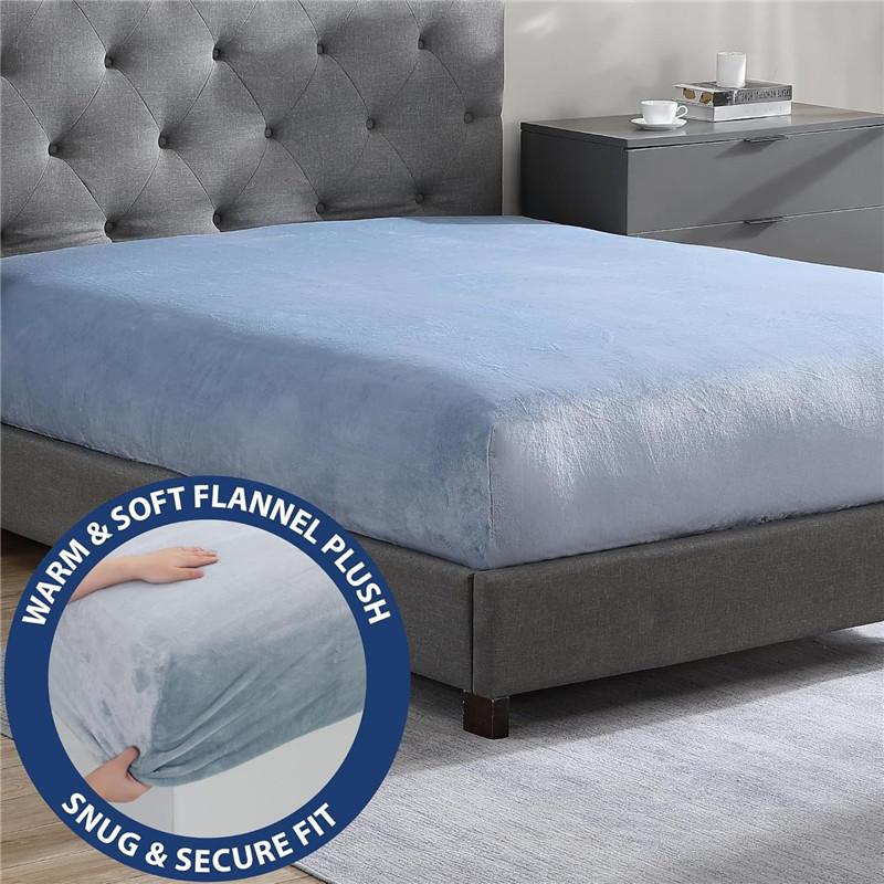 Super Soft Fleece Fitted Sheet - Queen Size - Extra Plush Polar Fleece, No-Pilling - Deep Pocket - All Season Cozy Warmth