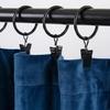 Pack of 40 Multipurpose Black Curtain Rings with Clips for Curtain Rod Steel Drapery Hangers Easy Setups for Home Decors