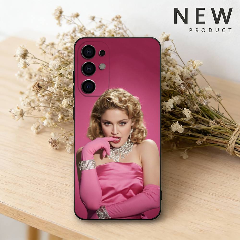 Queen of Pop M-Madonna phone Case For Samsung S26,25,24,21,22,23,30,20,Ultra,Plus,Fe,Lite Black Soft Cover