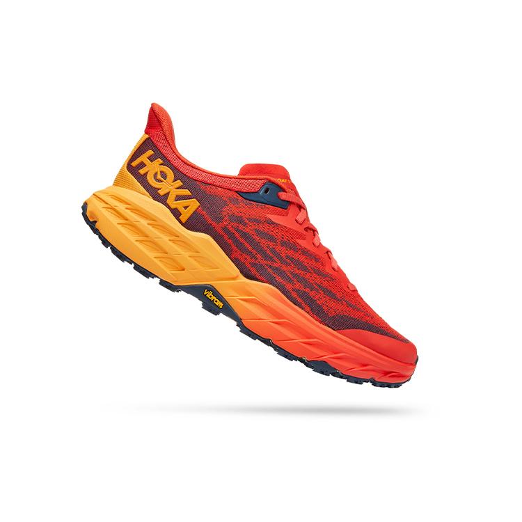 HOKA One One Speedgoat 5 Fiesta Red Radiant Yellow 1123157-FRYL